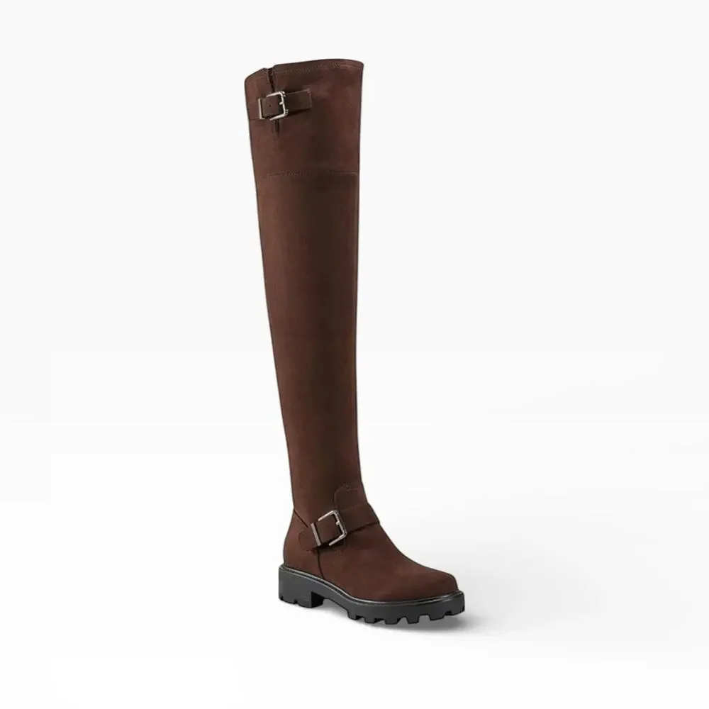 Marc Fisher Ganven Lug Sole OTK Brown Suede Boots – Sz 9M